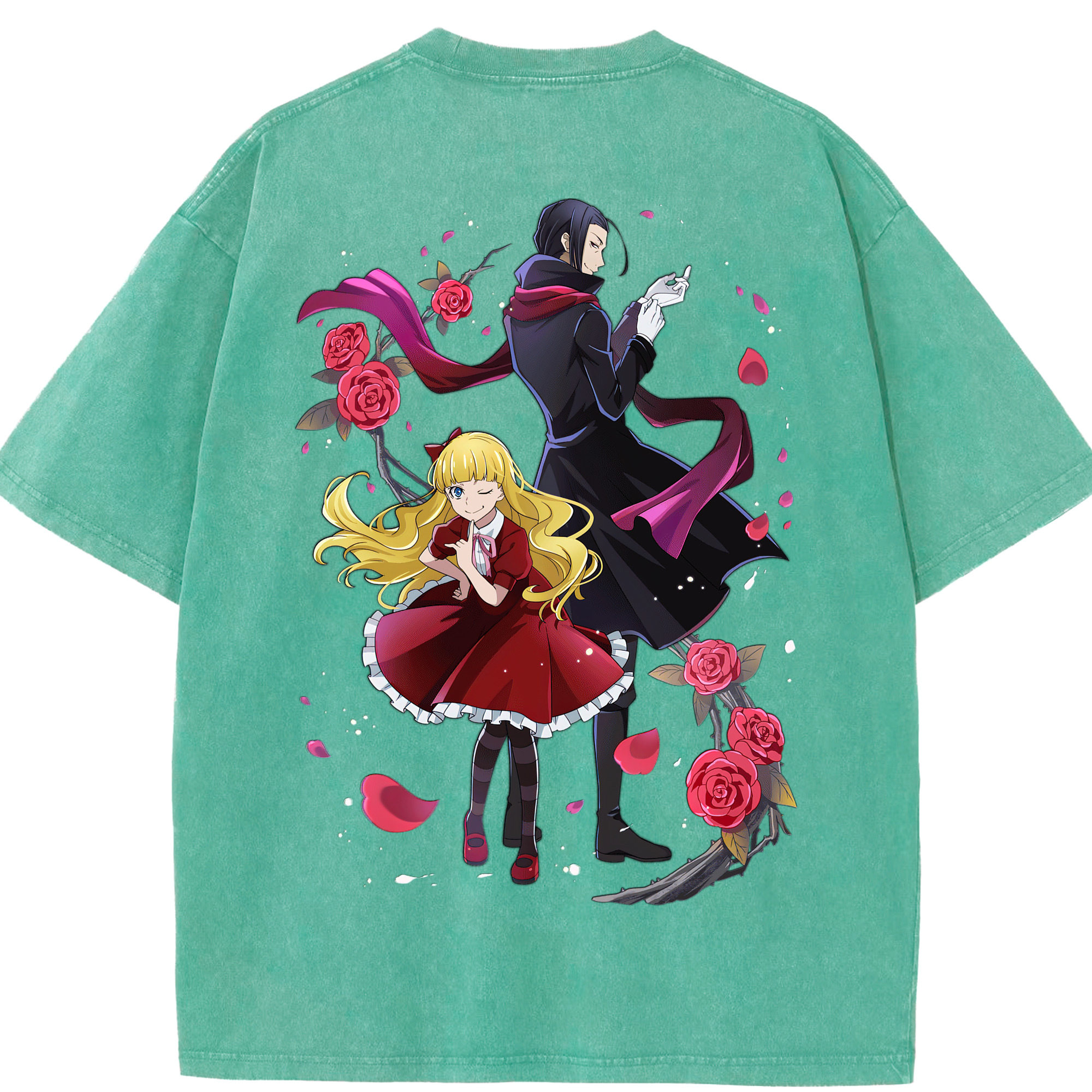 （画像用） 文豪ストレイドッグス Bungo Stray Dogs 綿100% ヴィンテージ風 半袖Tシャツ（背面プリント）
